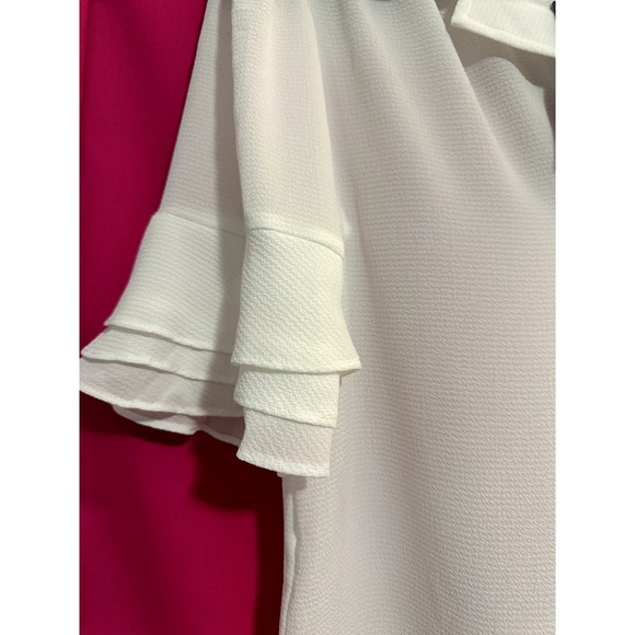 Tommy Hilfiger Textured Tiered-Ruffle-Sleeve Top| Size XS - Picture 4 of 6